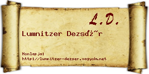 Lumnitzer Dezsér névjegykártya